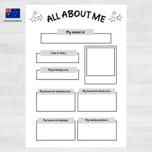All About Me | All About Me Template | All About Me Printable | All About Me Worksheet | All About Me Preschool | Kid&#39;s Printable Activity