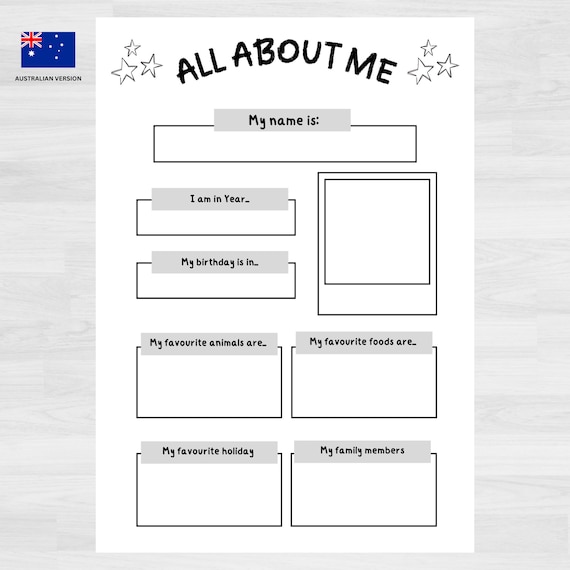 All About Me Fact File Template