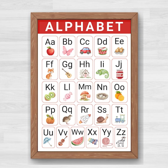 激レア＊クラスルームポスターアルファベットA−Z Alphabet A to Z Classroom Wall Poster | A4 and A3 Sizes | Instant