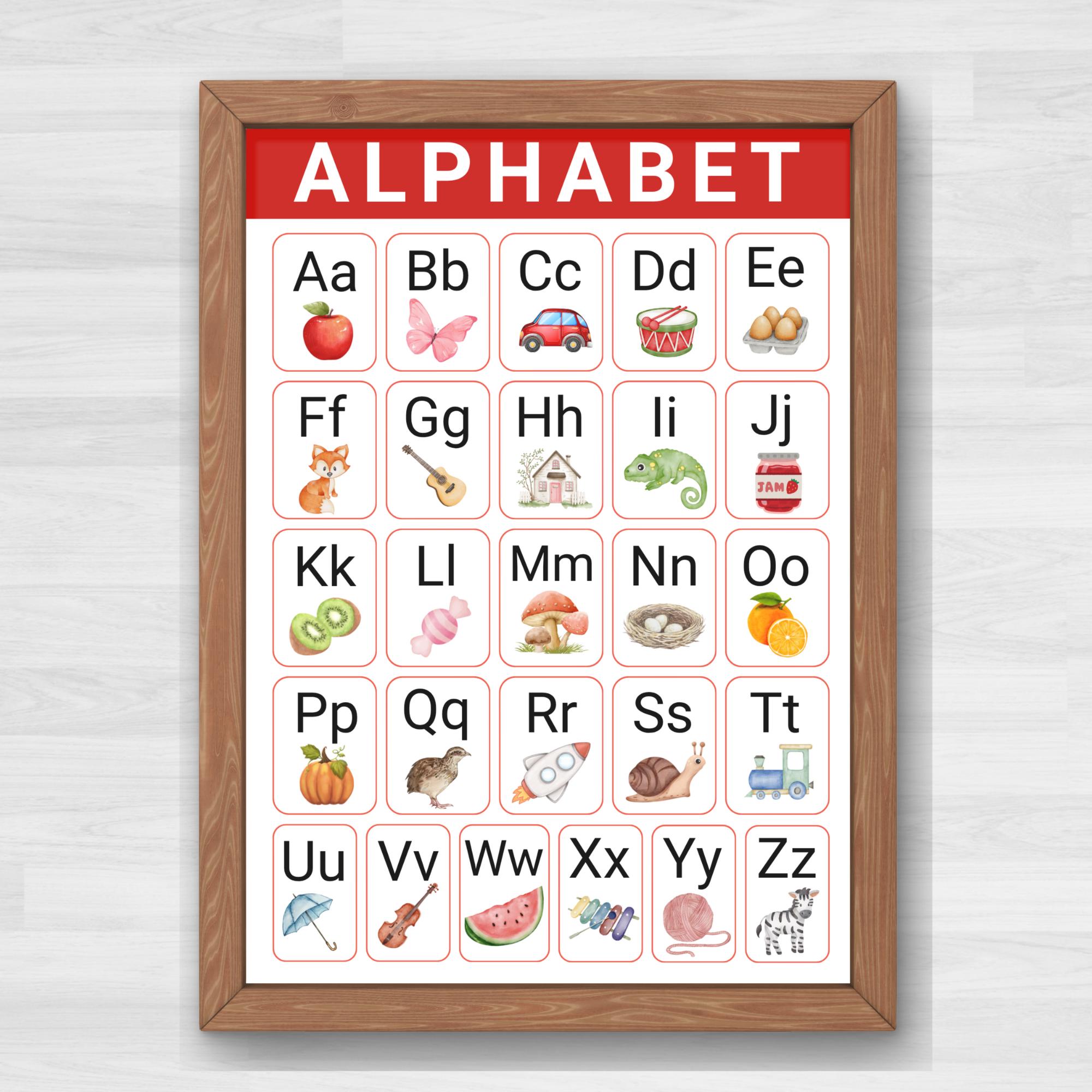 激レア＊クラスルームポスターアルファベットA−Z Alphabet A to Z Classroom Wall Poster | A4 and A3 Sizes | Instant
