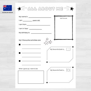 All About Me Printable | First Day of School | Back to School | All About Me | Teacher Resources | Kindergarten Activities | All About Me