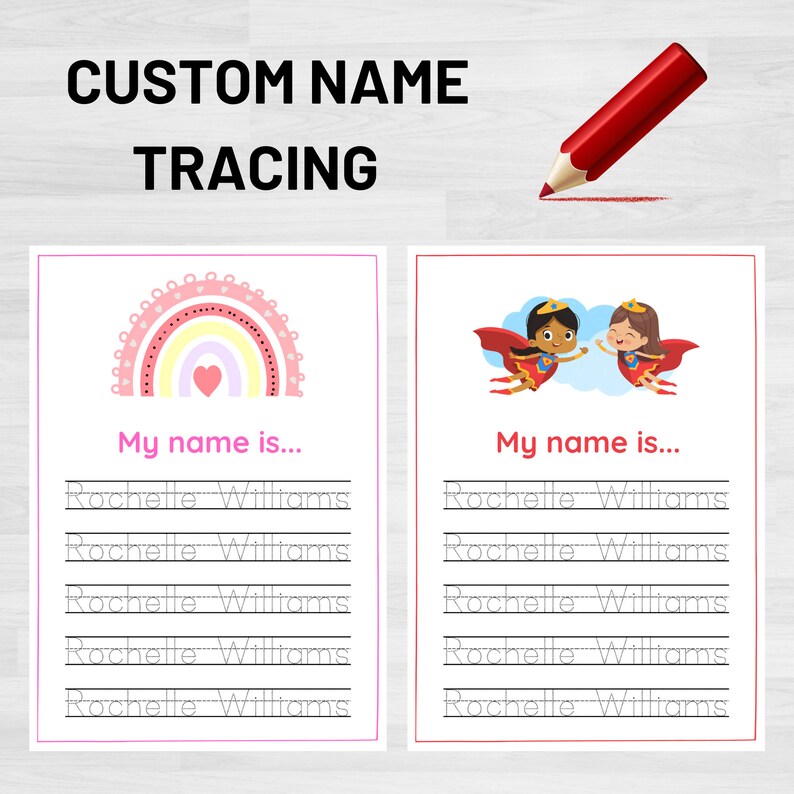 Personalized Name Tracing Worksheet: Handwriting Practice (digital ...