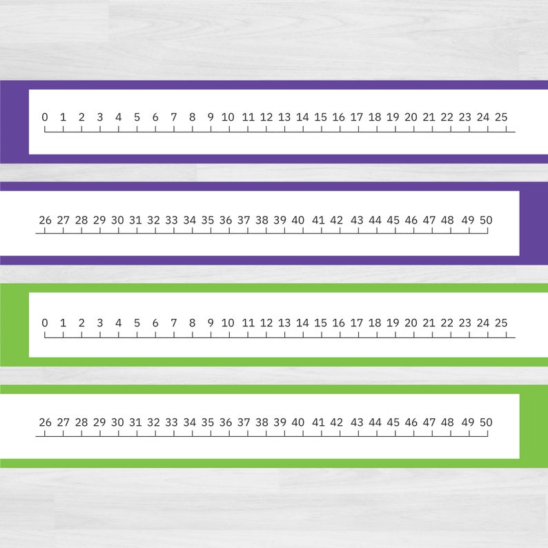 Printable Number Line 0-50 | Number Line Printable | Counting to 50 ...