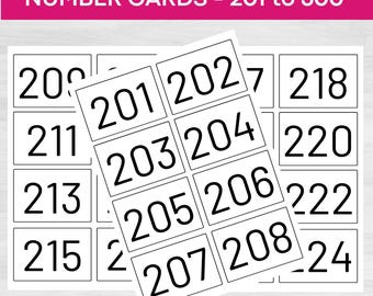 Number Flash Cards 201-300: Printable Numeracy Aid (Digital Download)