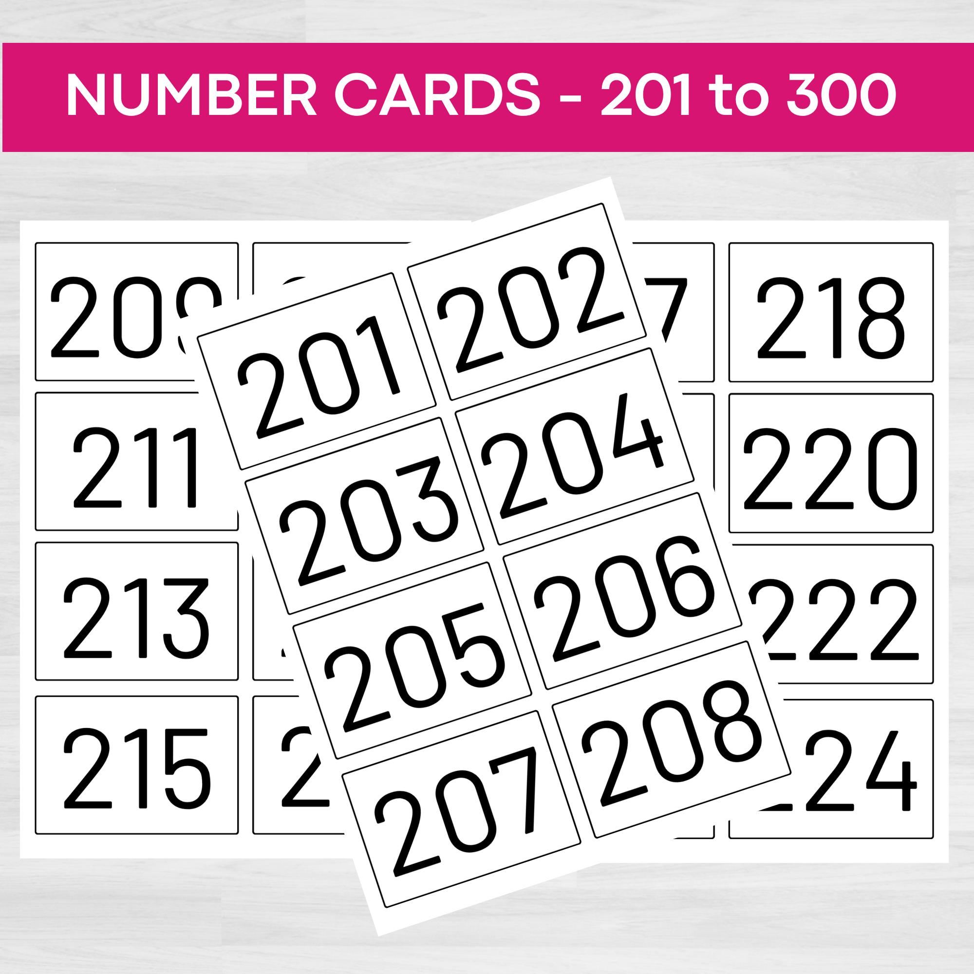 数字フラッシュカード 201-300: 印刷可能な算数補助教材 (デジタル