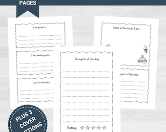 Kid's Travel Journal Printable: 10-Page Vacation Memory Book (PDF)