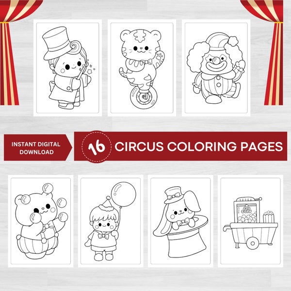 Circus Coloring Book | Circus Coloring Pages | Printable Coloring Pages | Coloring Activities | Travel Games Activities | Circus Activities