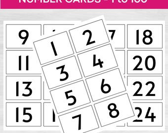 Number Flash Cards 1-100: Printable Numeracy Aid (Digital Download)
