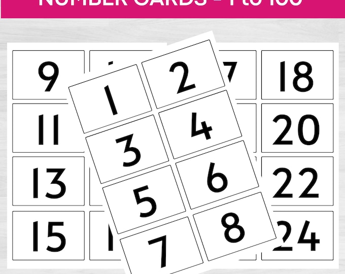 Numbers 1-100 Flashcards / Homeschool Printable Counting / Counting ...