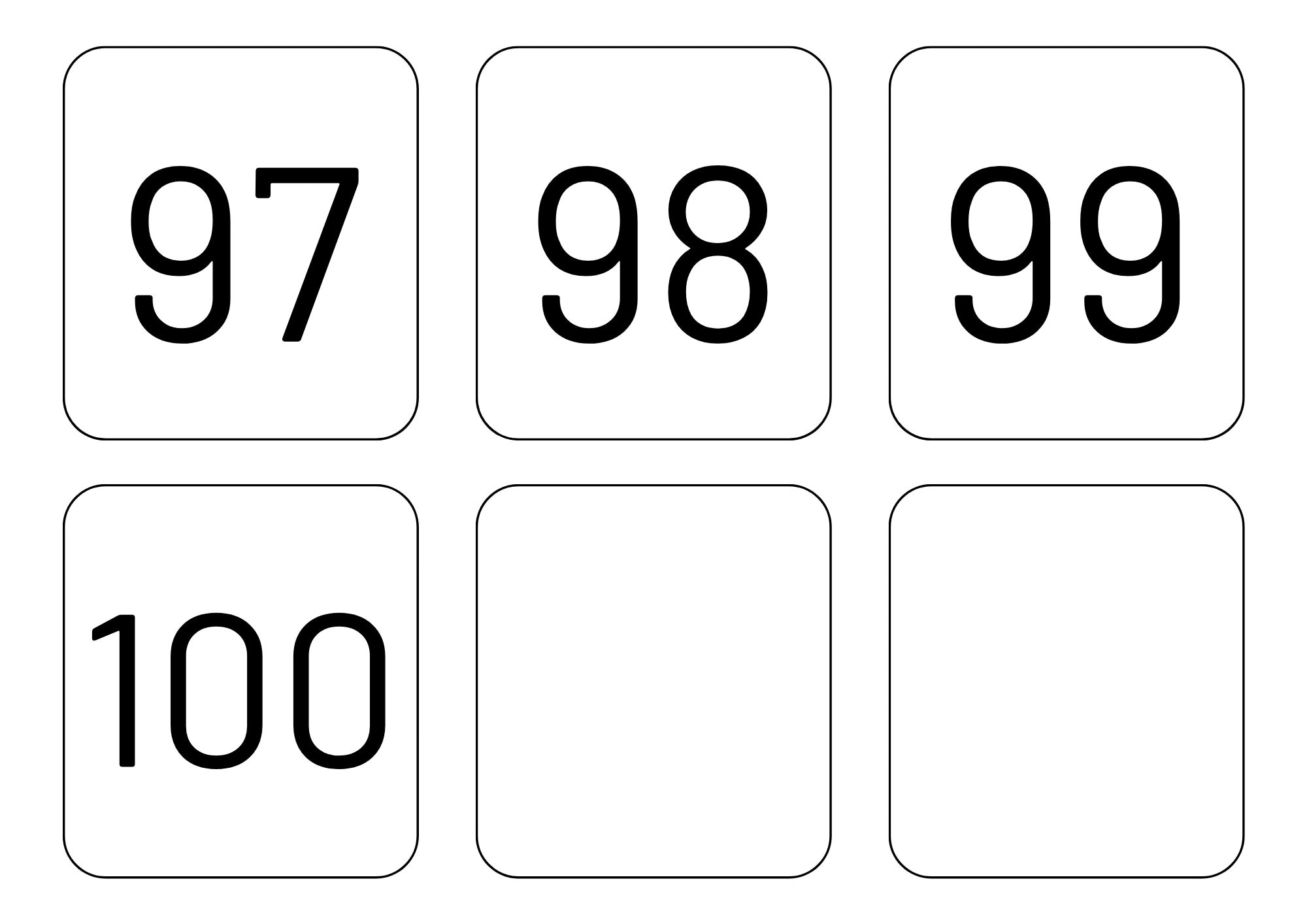 Numbers 1-100 Flashcards Count to 100 Learn to Count Math Printables ...