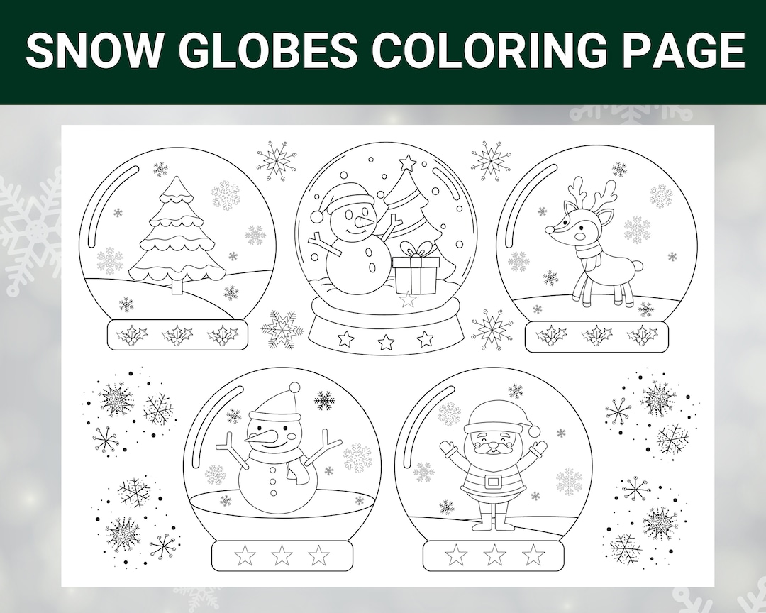 Snow Globes Coloring Page Snow Globe Coloring Christmas Coloring