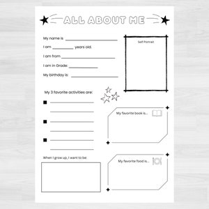 All About Me | All About Me Template | All About Me Printable | All About Me Worksheet | All About Me Preschool | Kid's Printable Activity