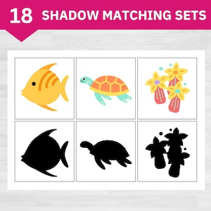 Shadow Matching Cards | Animal Matching Game | Animal Shadow Matching Activity | Printable Animal Activities | Printable Matching Games