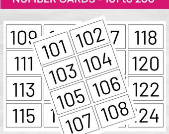 数字フラッシュカード 101-200: 印刷可能な算数補助教材 (デジタル