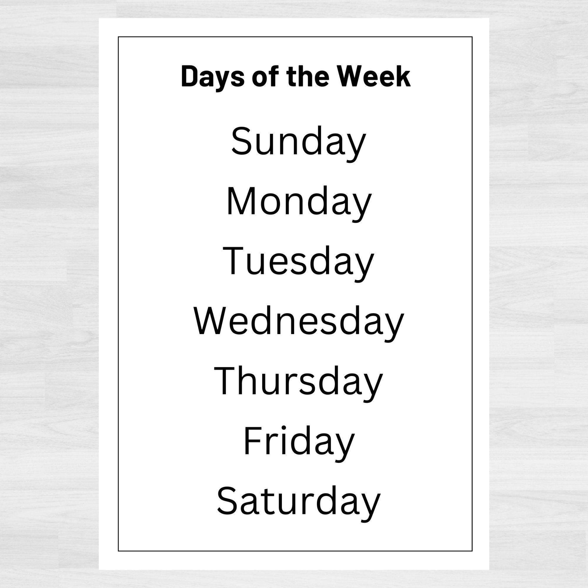 Days of the Week Printable Chart | Days of the Week Poster | Classroom Resources | Learning Resources | School Readiness Activities | Pre-k - Etsy days-of-the-week-printable-chart-days-of-the-week-poster-classroom-resources-learning-resources-school-readiness-activities-pre-k-etsy