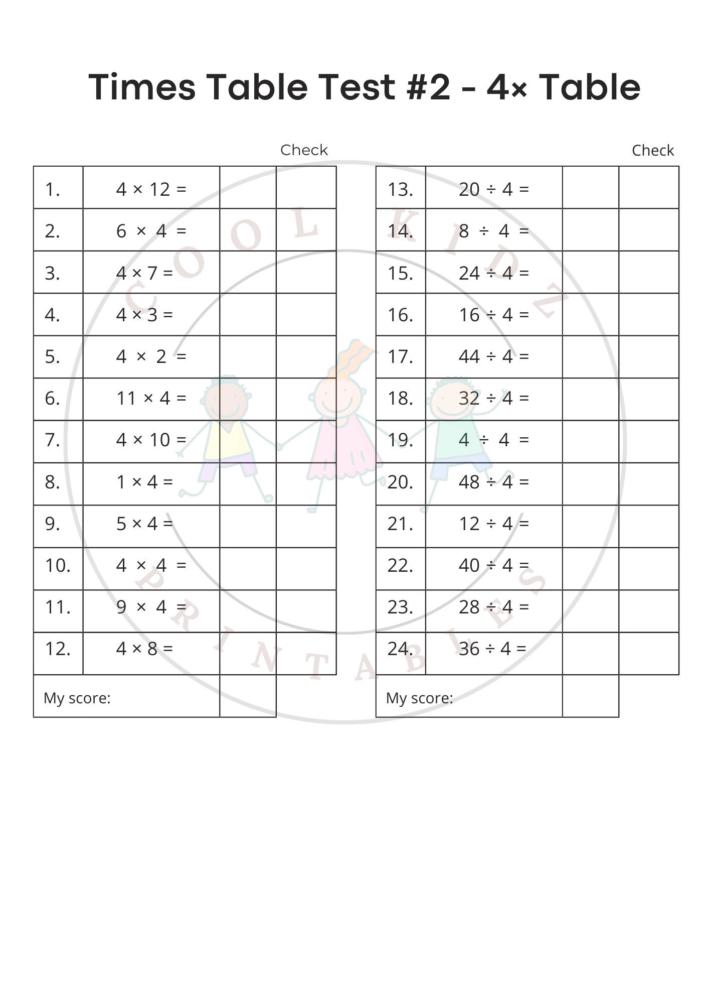 Times Table Multiplication Worksheets Time Tables Printable Times Table ...