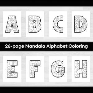 Páginas para colorear del alfabeto con mandalas / Páginas para colorear con letras del alfabeto con mandalas / Actividad del alfabeto / Dibujos para colorear imprimibles para niños / Dibujos para colorear con atención plena