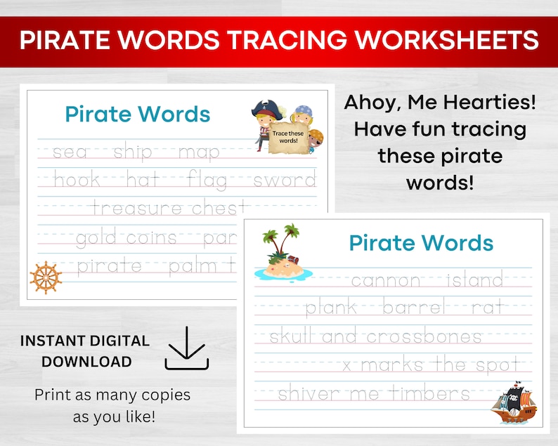 Pirate Printables Pirate for Kids Pirate Activity Pages - Etsy Australia