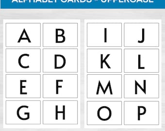 Uppercase Alphabet Flash Cards: Printable Literacy Aids (Digital Download)