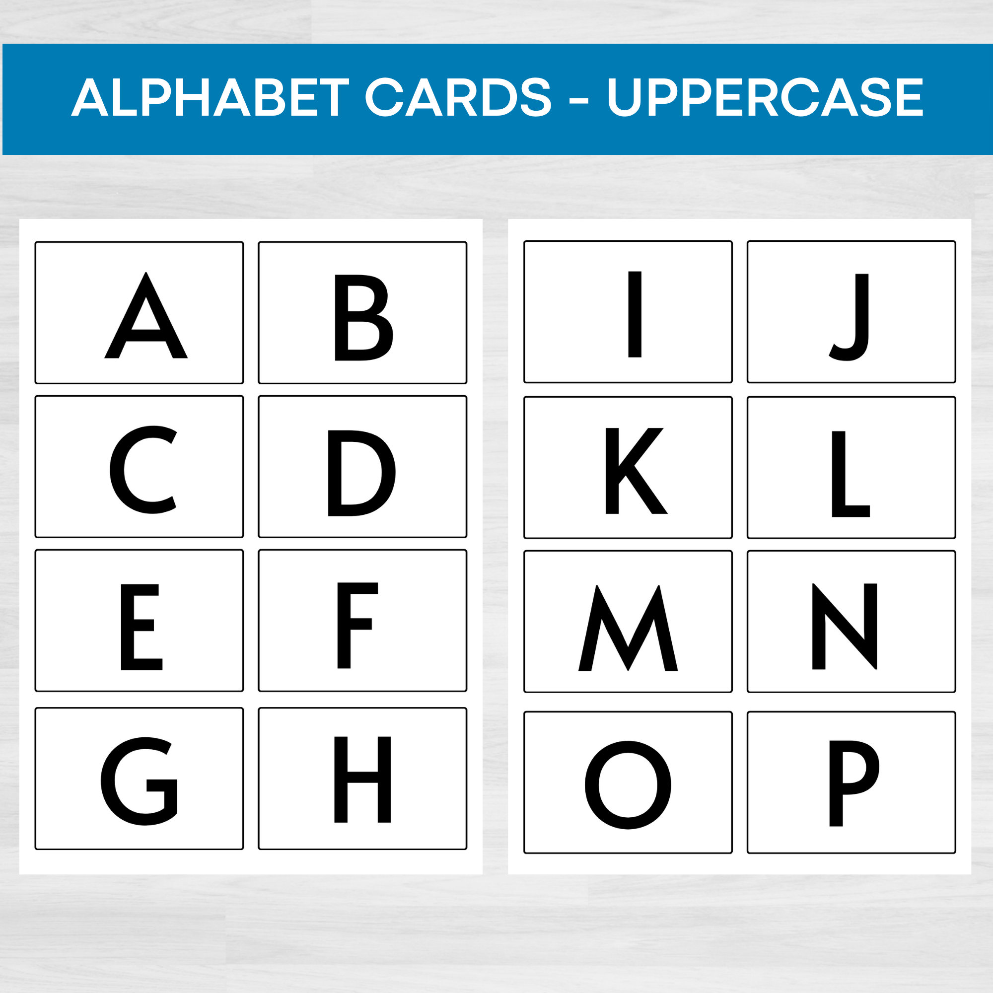 Uppercase Alphabet Flash Cards: Printable Literacy Aids (digital