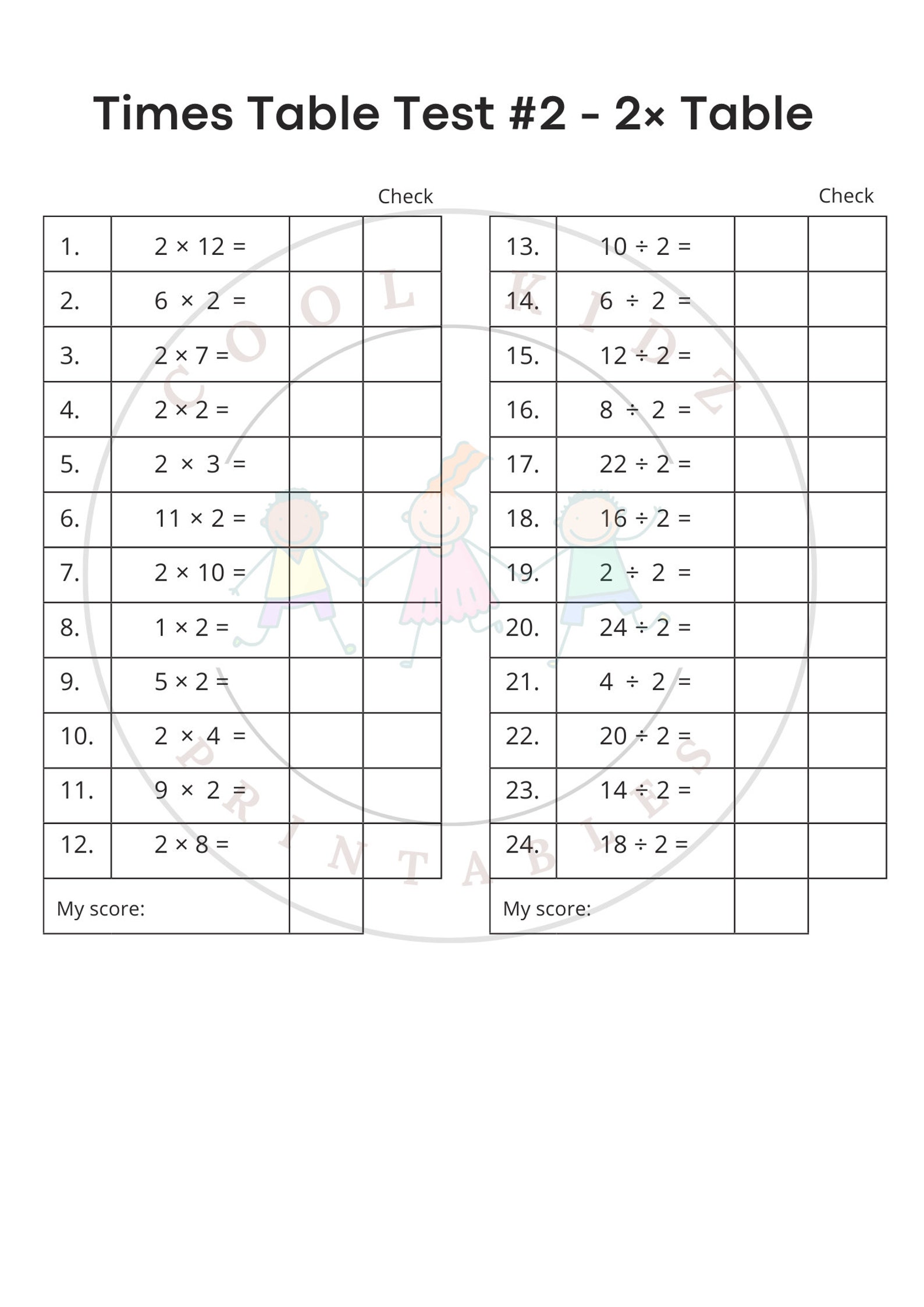 Times Table Multiplication Worksheets | Time Tables Printable | Times ...