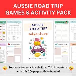 Kid&#39;s Road Trip Activities | Australia Travel Printables | Australian Road Trip Games | Holiday Road Trip | Kid&#39;s Travel Journal Pages |