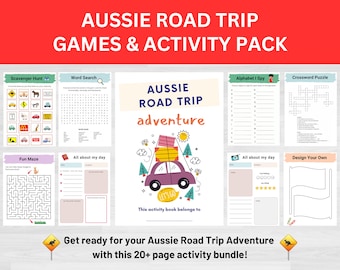 Australia Road Trip Games: Kid's Travel Activity Pack (Digital Download)