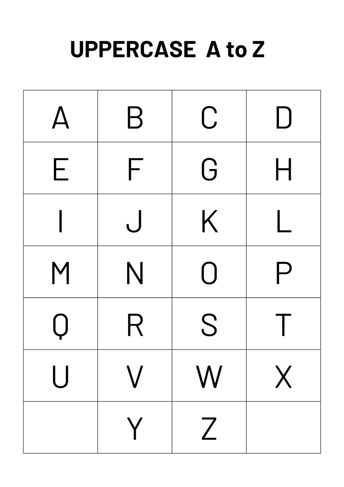 Buy Alphabet Letter Chart | A to Z Printable | Alphabet Printables ...