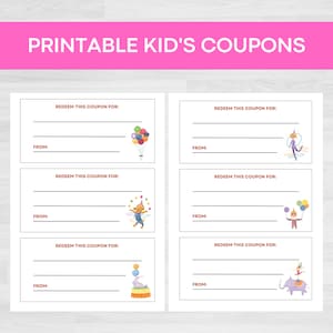 Kid&#39;s Coupon Book | Printable Coupons for Kids | Reward Coupons for Kids | Birthday Coupon Book | Printable Rewards Coupon Book | Kid&#39;s Gift