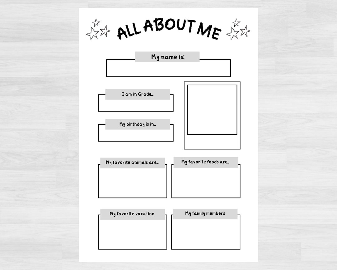 All About Me | All About Me Template | All About Me Printable | All ...