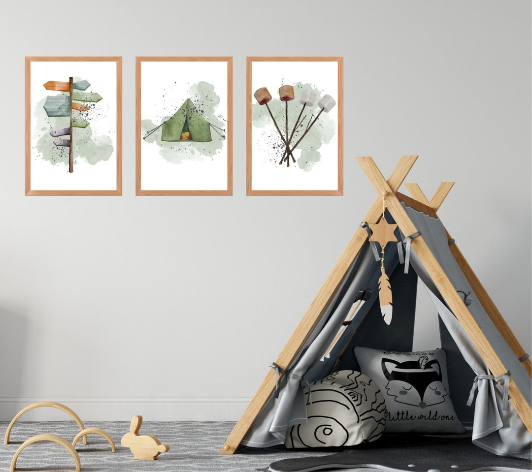 Camping Nursery Decor, Camping Nursery Prints, Camping Prints for
