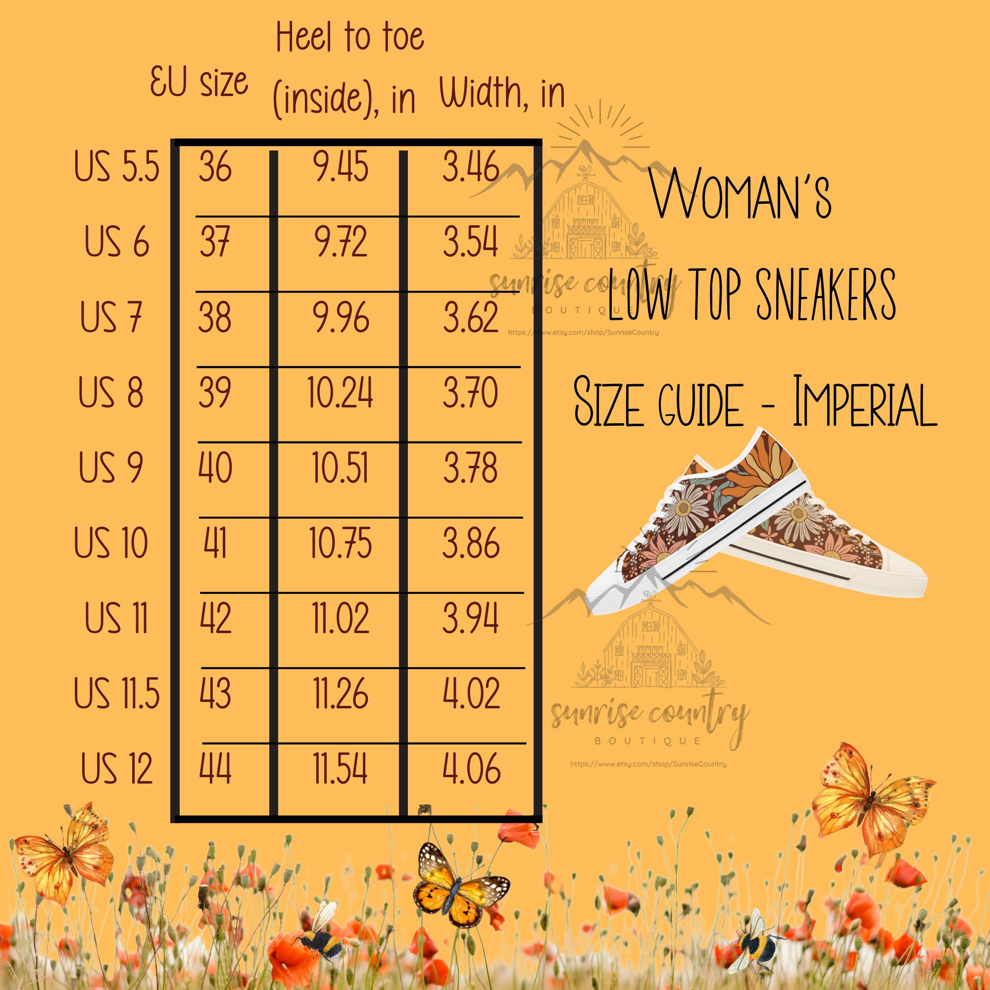 Shoe Size Chart | lupon.gov.ph