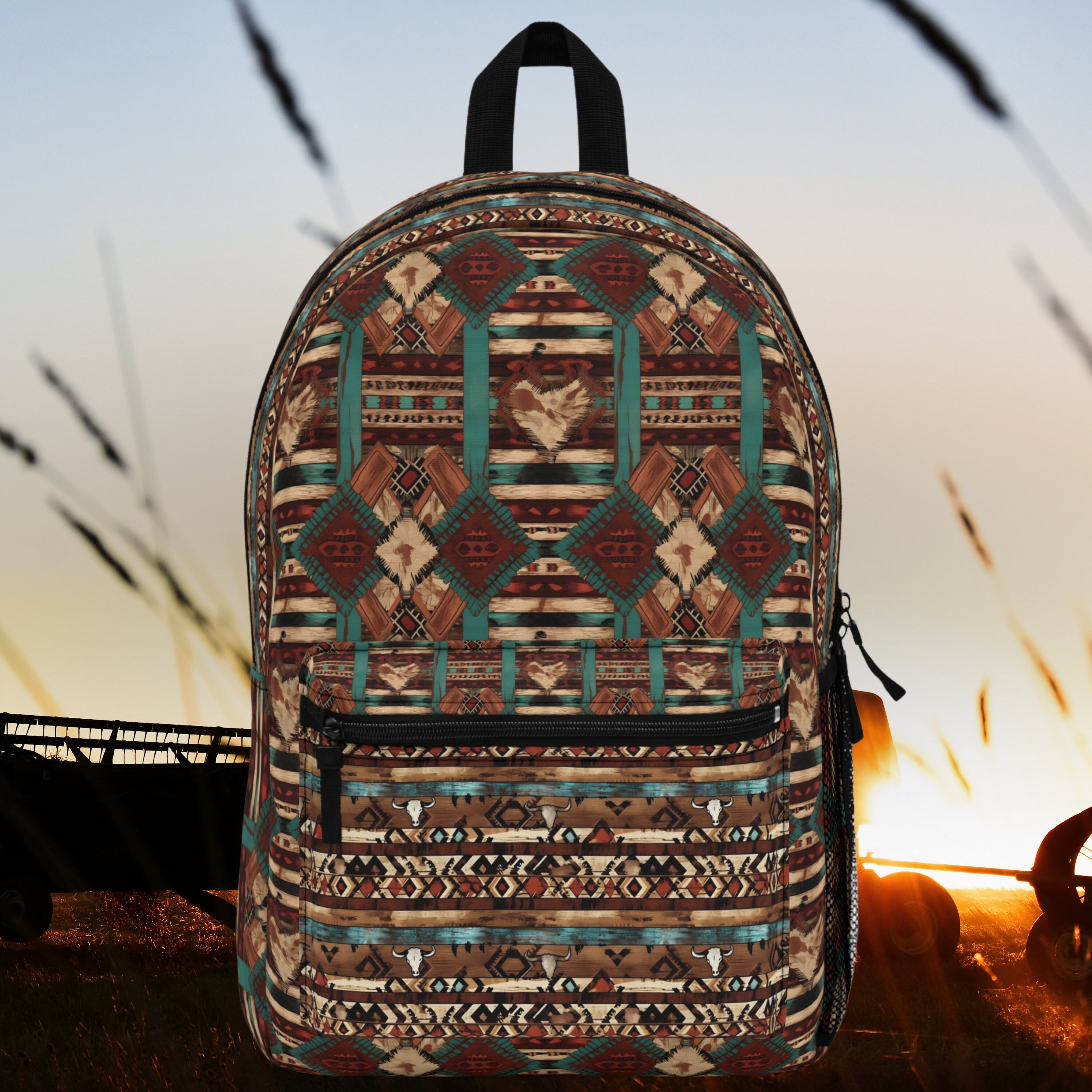 Aztec print backpack deals