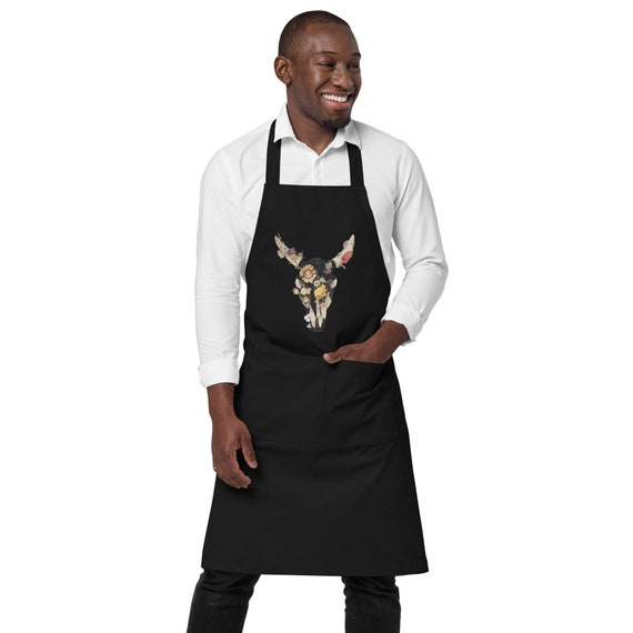 Cow Skull Organic Cotton Apron