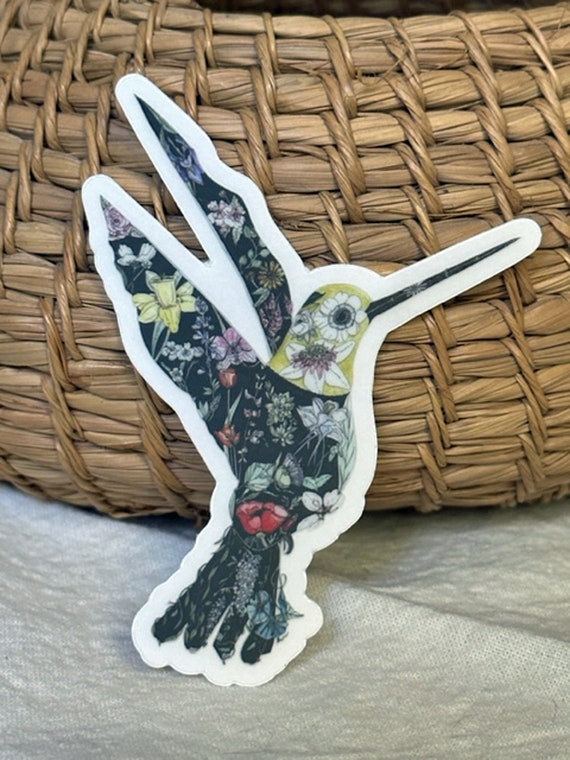 Hummingbird Floral Sticker
