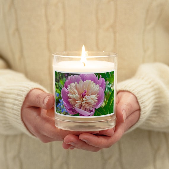 Perfectly Pink Peony Soy Wax Glass Jar Candle