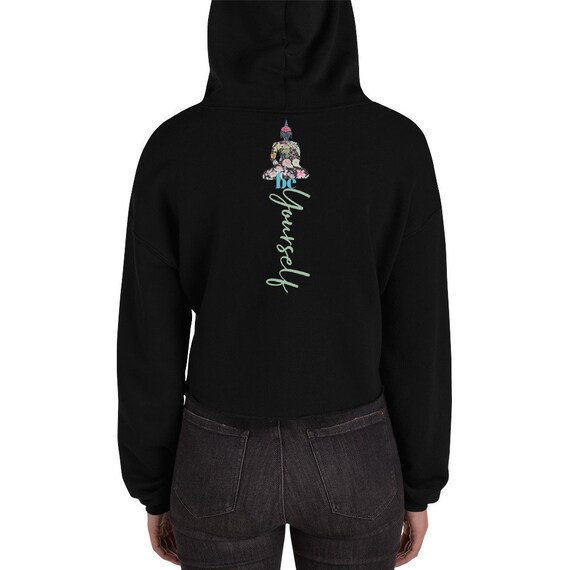 Peacock Koi/Buddha Quote Crop Hoodie