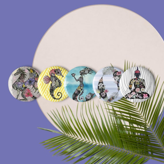 Fun & Fantasy Set 5 Button Pins