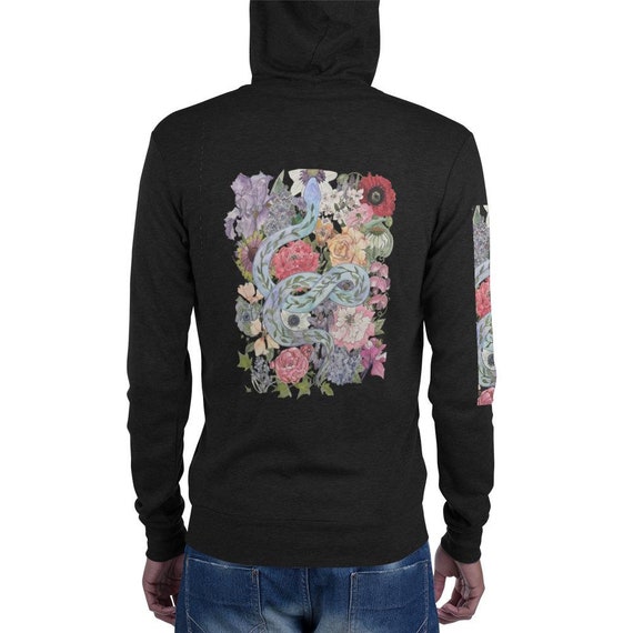 Serpentine Florals Unisex Zip Hoodie