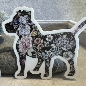 Pitbull Floral Sticker