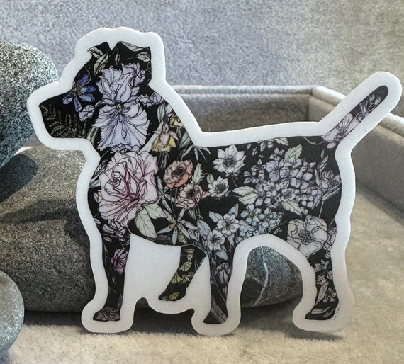 Pitbull Floral Sticker
