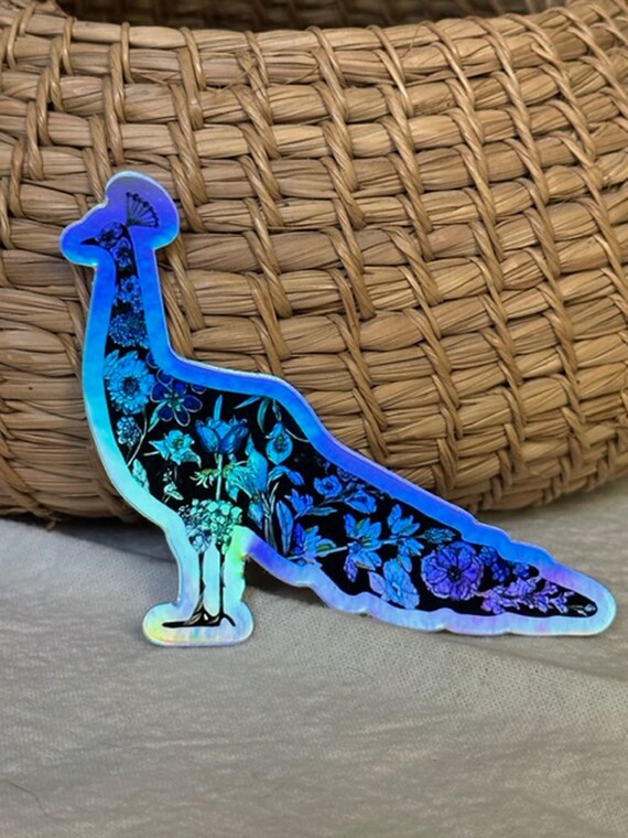 Purple Peacock Holographic Sticker