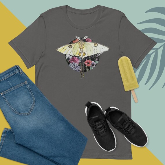Lunar Moth III/Floral Globe Unisex S/S Tee