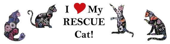I "Love" My Rescue Cat - Bumper Sticker