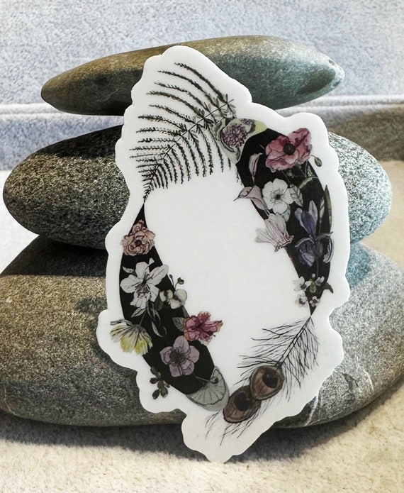Peacock Koi Fish Sticker (white- or clear-back)
