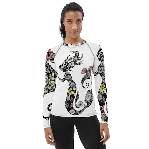 Mermaid & Seahorse Women's Rash Guard