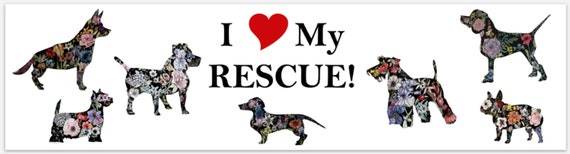 I "LOVE" My Rescue - Dog Bumper Sticker