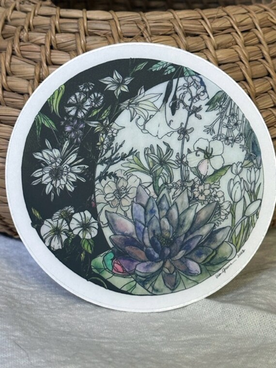 Crescent Moon I Round Sticker