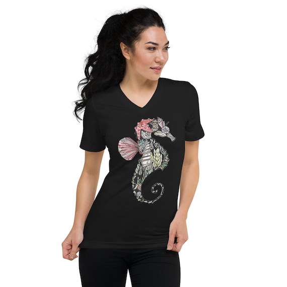 Seahorse Fantasy Unisex S/S V-Neck T-Shirt