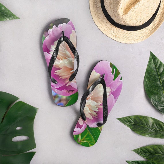 Perfectly Pink Peony Unisex Flip-Flops